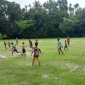 পাইকগাছায় গদাইপুর মাঠে বর্ষায় জমে উঠেছে ফুটবল খেলা