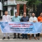 গাজায় সাংবাদিক হত্যা ও গণমাধ্যমে হামলার প্রতিবাদে খুলনায় মানববন্ধন