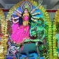 বাজার খোলা ভোলানাথ সুখদা সুন্দরী পূজা মন্দিরে দুর্গা প্রতিমার সাবেকি রূপ নান্দনিকতা সৃষ্টি করেছে